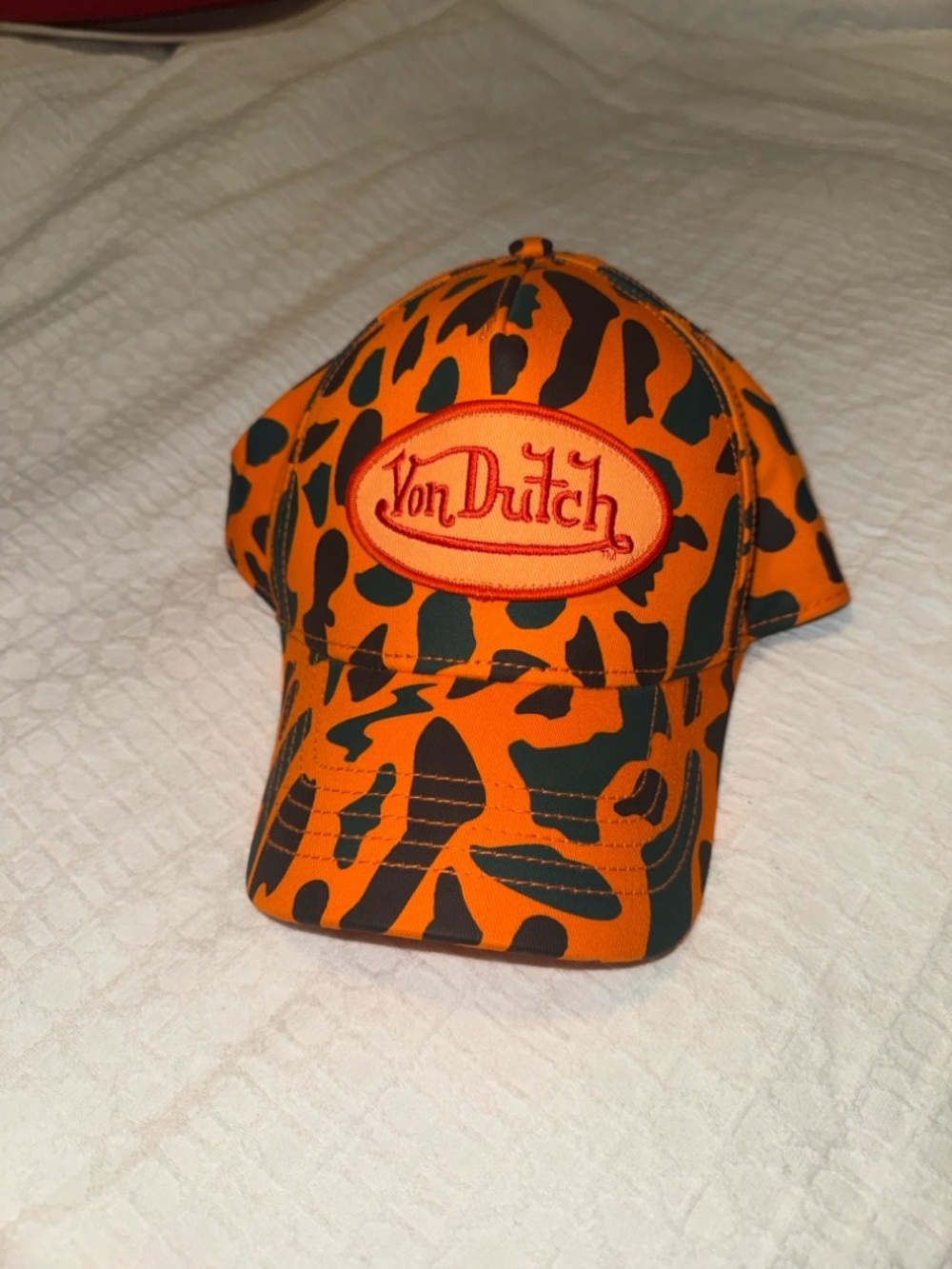 Von Dutch Orange & Black Camo Patch Cap